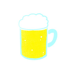 スタンプ風のビールのイラスト