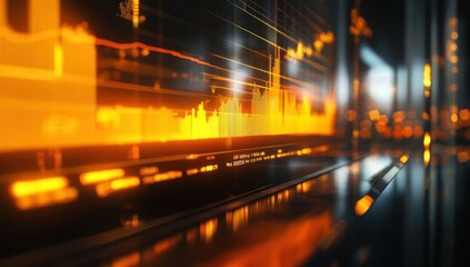 Fototapeta premium Illuminating Financial Data: A Glimpse into the World of Stock Market Analytics