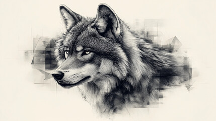 wolf black and white
