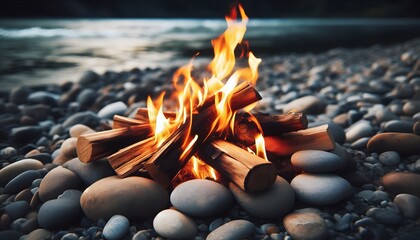 fire on the beach