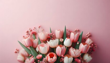 pink and white tulips