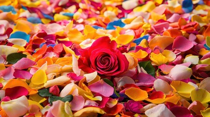 Colorful Rose Petals Background