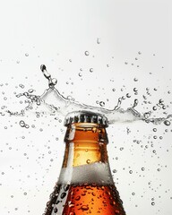 Carbonated Beverage Experiment: Soda Bottle Cap Popping Off Under Pressure in High-Speed Image