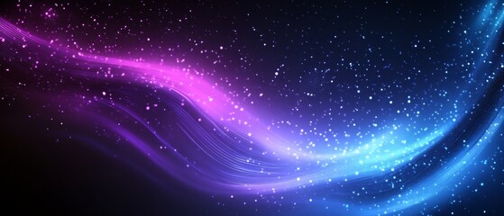 Obraz premium Cosmic wave background; purple, blue, starlight