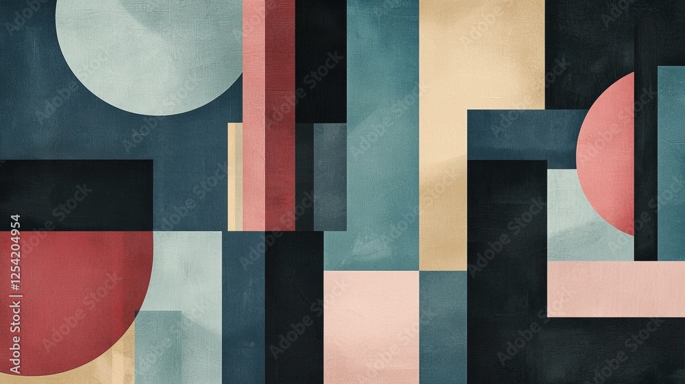 Poster an intricate blend of various shapes and vivid colors, creating a dynamic and visually captivating a