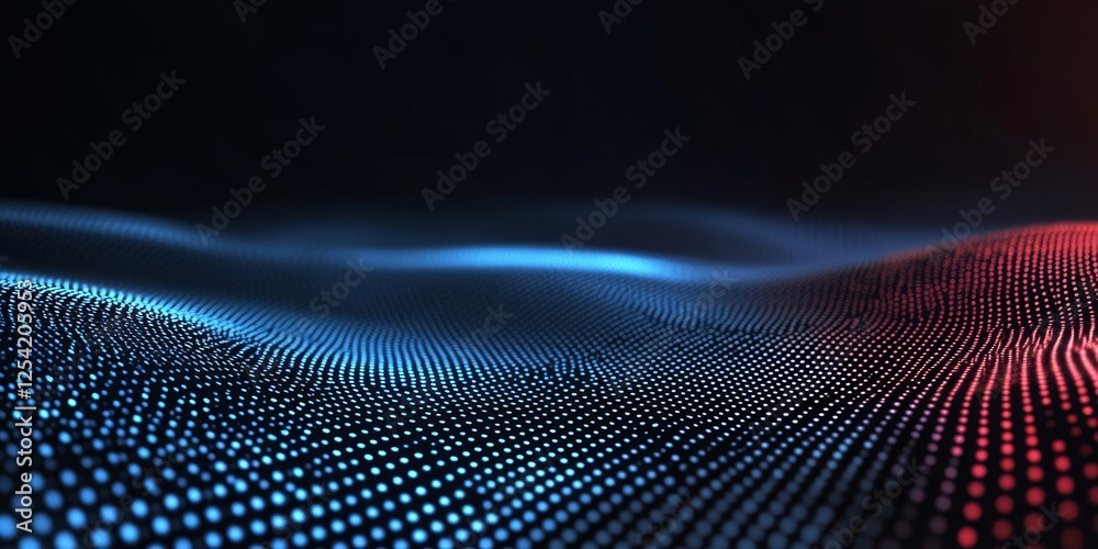 Aufkleber digital wave, abstract data flow, dark background, tech presentation