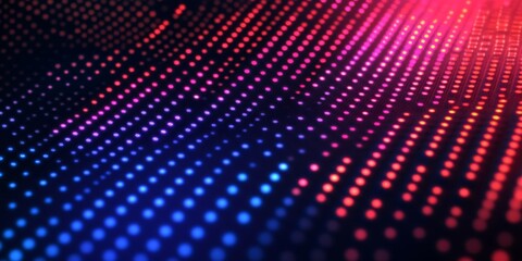 Fototapeta premium Abstract digital wave, red blue lights, dark background, tech concept