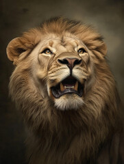 Fototapeta premium Closeup portrait of a male lion