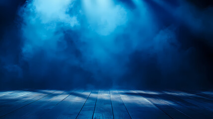 Mysterious Blue Haze with Wooden Floor
