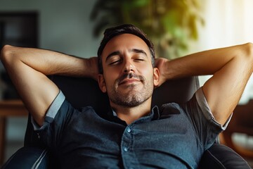 A cozy snapshot of a man enjoying a break at home