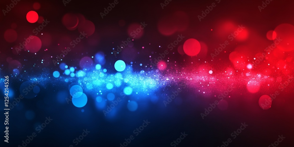 Poster red blue bokeh lights abstract background banner