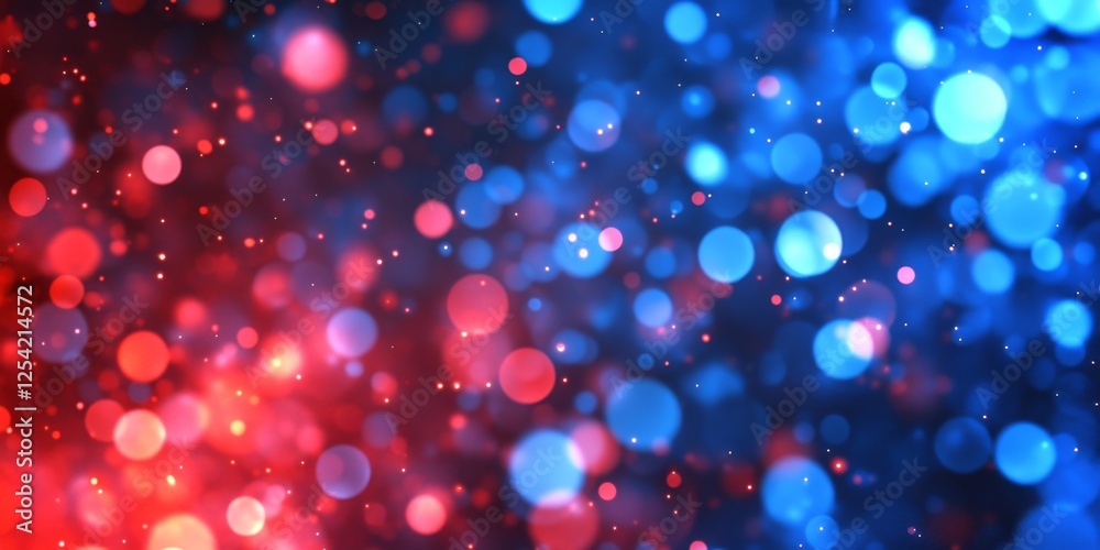 Poster red blue bokeh lights abstract background design