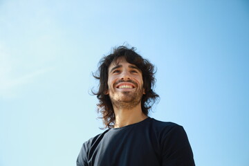 Happy Man Smiles After Seeing A Joy Before His Eyes
