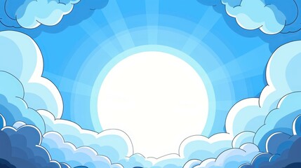 Fototapeta premium Immerse yourself in vibrant landscapes with bright blue skies, fluffy white clouds, and warm sunshine illuminating natures beauty.