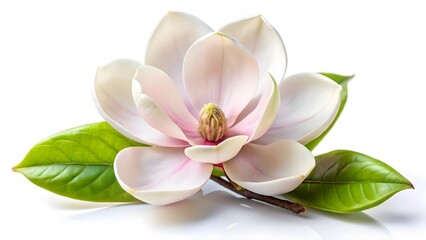 Fototapeta premium Magnolia Blossom with Leaves
