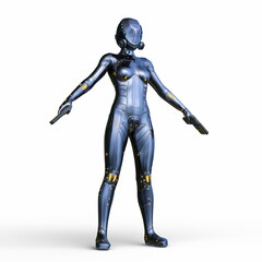 サイバーウーマン　3DCGレンダリング