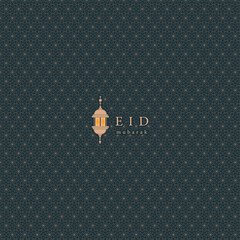 Minimalist Eid Mubarak Background with Islamic Lanterns and Geometric Pattern