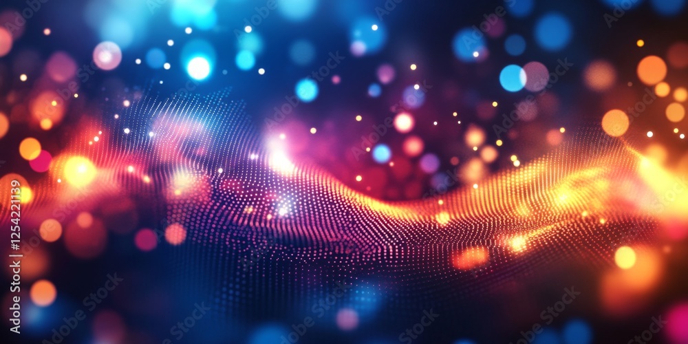 Poster abstract light wave bokeh background