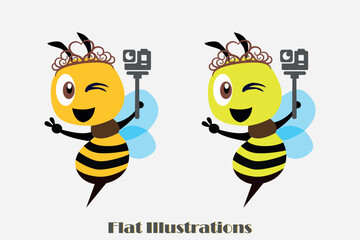 Flat illustration of bee