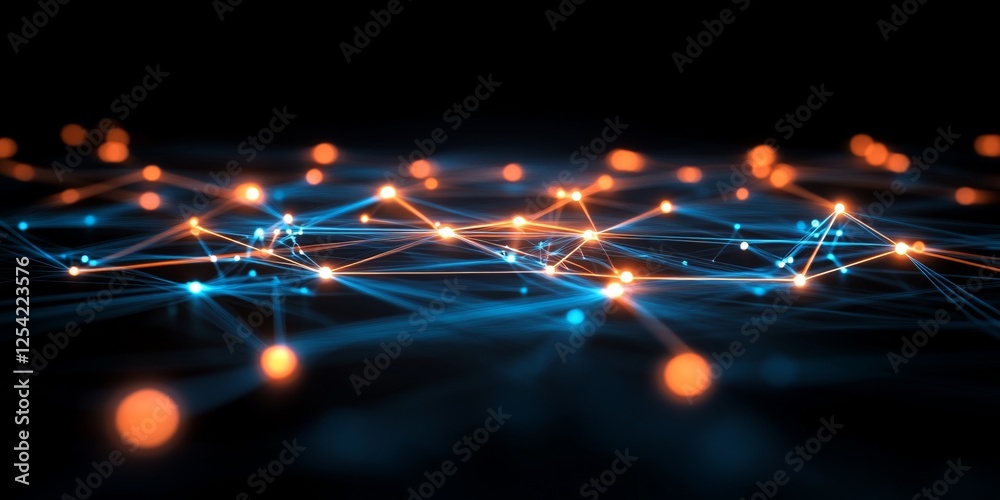 Poster network data flow, abstract background, digital connections
