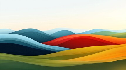 Colorful Pixelated Mountain Landscape