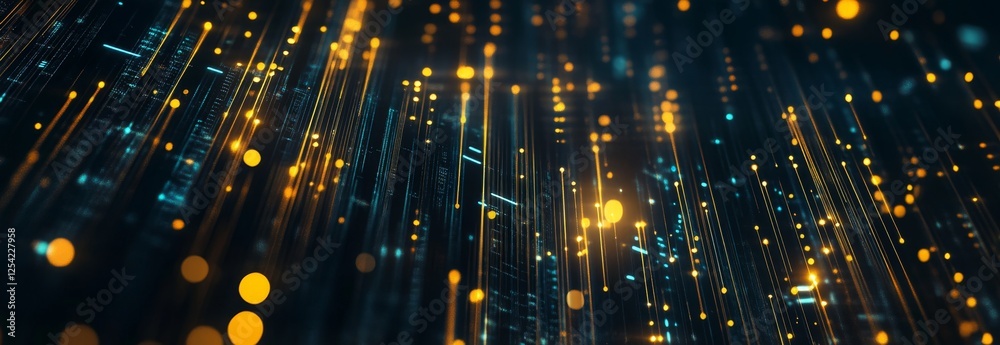 Poster Digital Data Stream Falling, Abstract Background