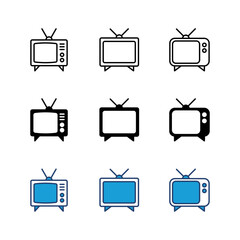 Tv icon set. television icon vector