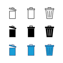 Trash icon set. trash can icon. delete icon vector. garbage