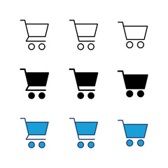 Shopping icon set. Shopping cart icon. Trolley icon vector