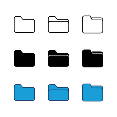 Folder icon set. folder vector icons