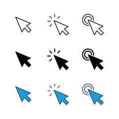 Click icon set. pointer arrow icon. cursor icon vector