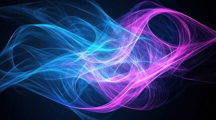 Abstract Digital Design With Neon Pink And Blue Colors