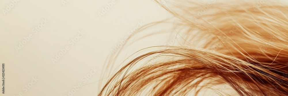 Poster macro shot revealing the intricate details of a broken strand of hair against a soft background. gen