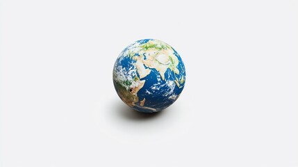 Earth globe studio shot, white background, global concept, environmental awareness