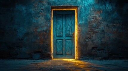 Glowing Door in Dark Alleyway - Mystical Entrance