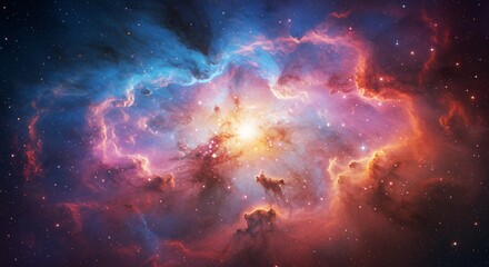 Cosmic nebula-inspired textures with vibrant colors and glowing stars