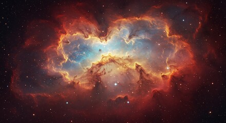 Fototapeta premium Cosmic nebula-inspired textures with vibrant colors and glowing stars