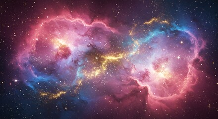 Fototapeta premium Cosmic nebula-inspired textures with vibrant colors and glowing stars