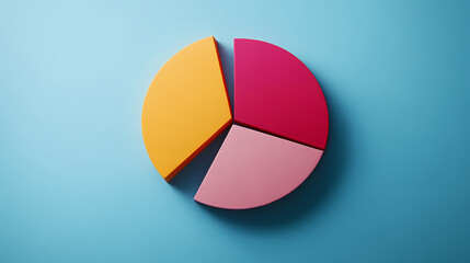 Fototapeta premium Colorful Pie Chart on Blue Background