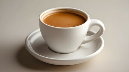 Elegant White Coffee Cup with Freshly Brewed Coffee