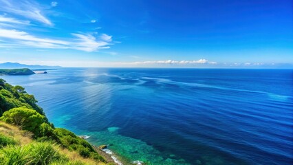 Obraz premium Serene ocean view with a clear blue sky over Boso Peninsula