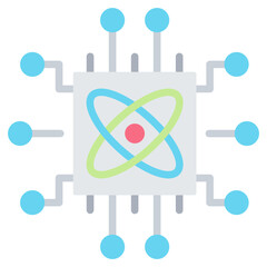 Quantum Circuit Flat Icon