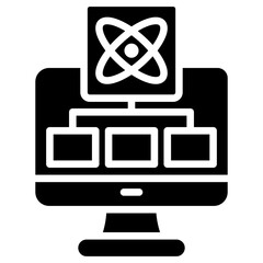 Quantum Parallel Computing Glyph Icon