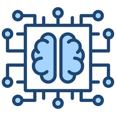 Machine Learning Blue Icon