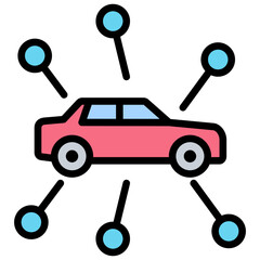 Connectivity Outline Color Icon