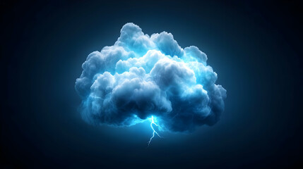 Glowing Storm Cloud, Energy, Night Sky, Abstract Art, Digital Background