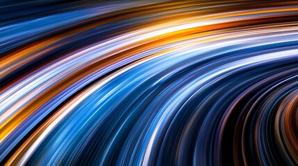 Naklejka premium Abstract swirling light streaks, dark background, futuristic design, website banner