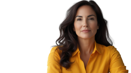Confident businesswoman posing with transparent background