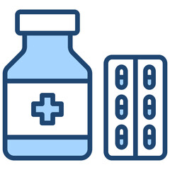 Obraz premium Medication Blue Icon