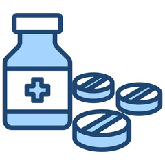 Aspirin Therapy Blue Icon